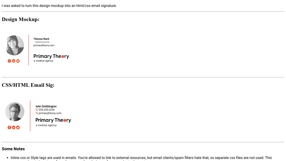 Download Css Html Email Signature From Design Mockup