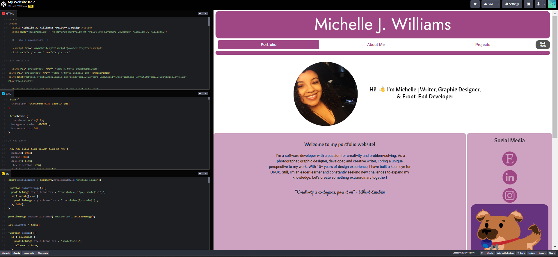 My portfolio website version 4