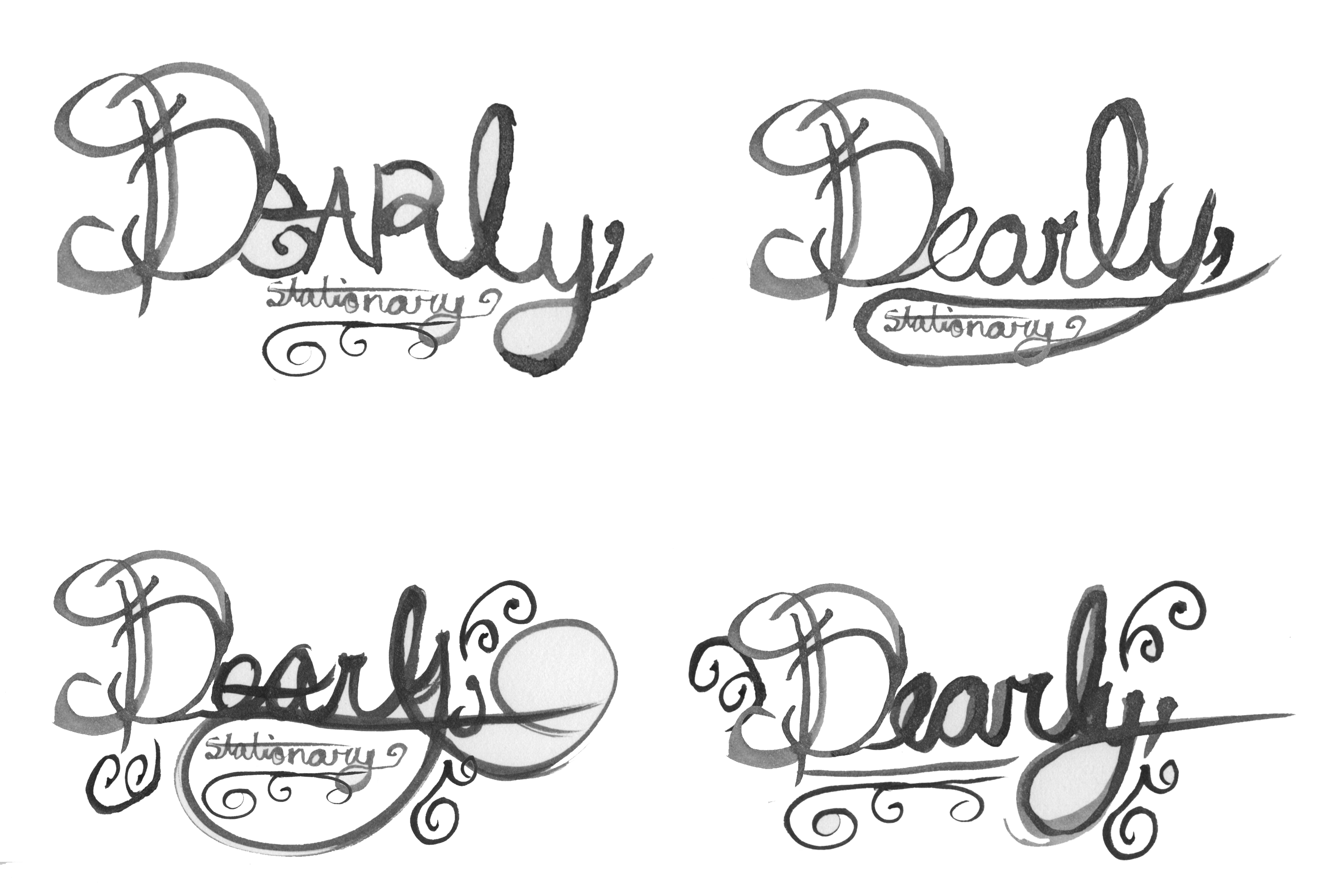 Watercolor Dearly Design logotype concepts