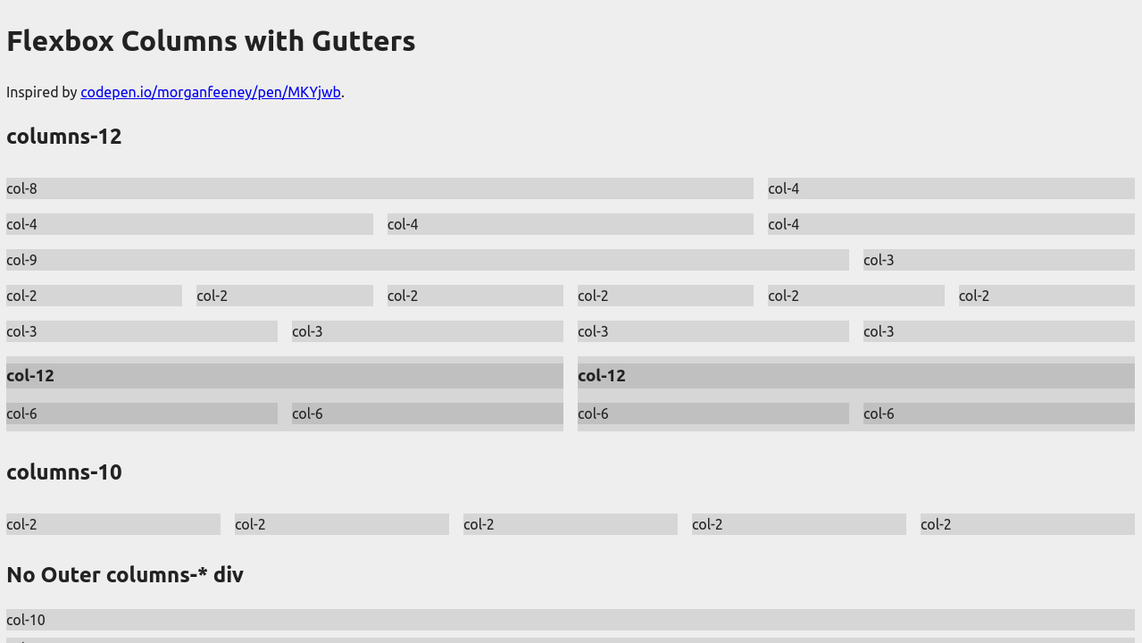 Flexbox Columns With Gutters