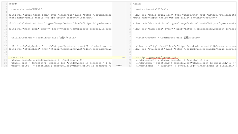 Codemirror Diff 功能 Codemirror Diff 功能