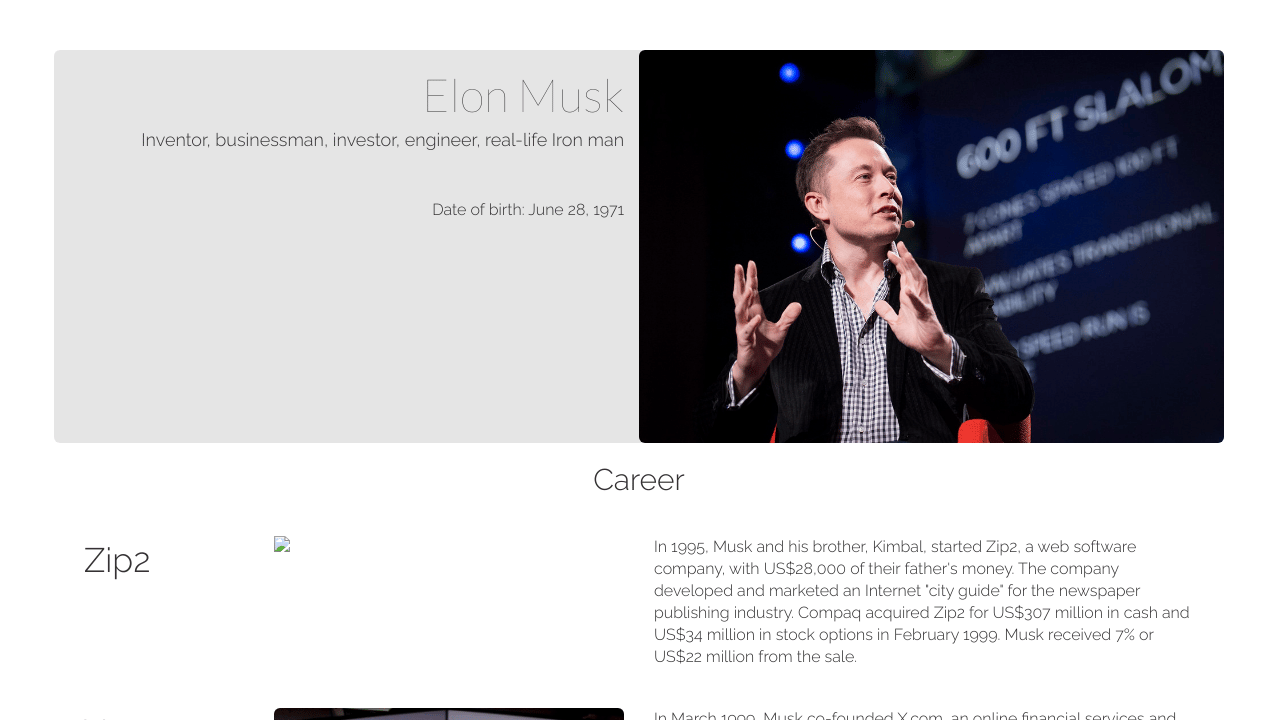 Codepen Fcc Elon Musk Tribute