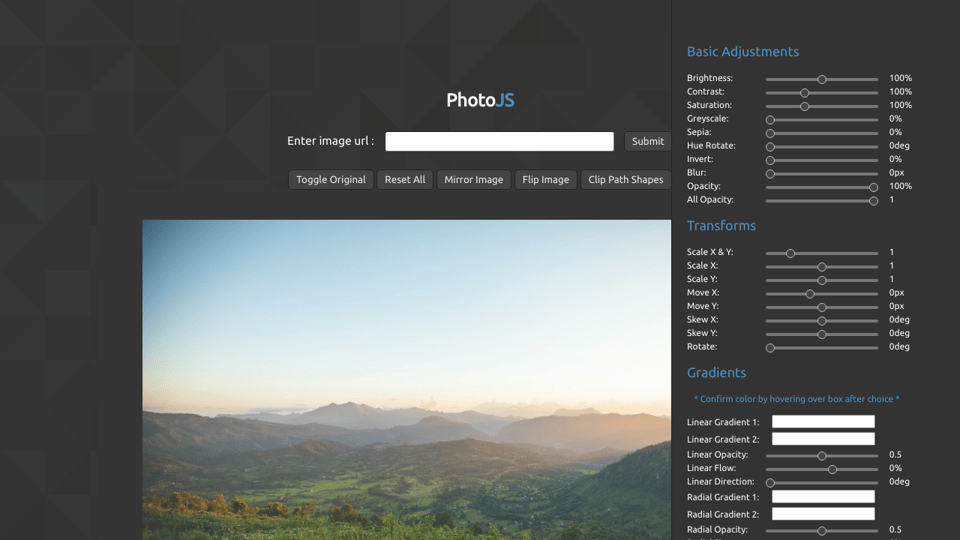 Css Js Photo Editor