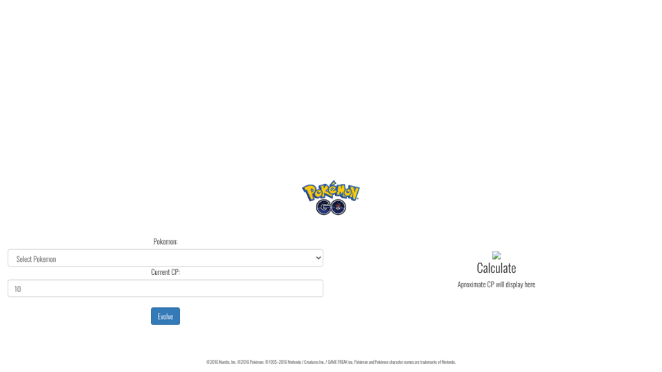 Pokemon Go Evolution Calculator Pokemon Go Evolution Calculator