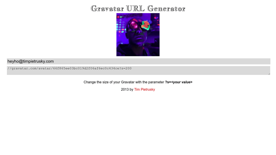Gravatar Url Generator Gravatar Url Generator