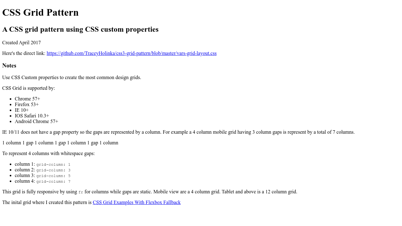 Css3 Grid Pattern