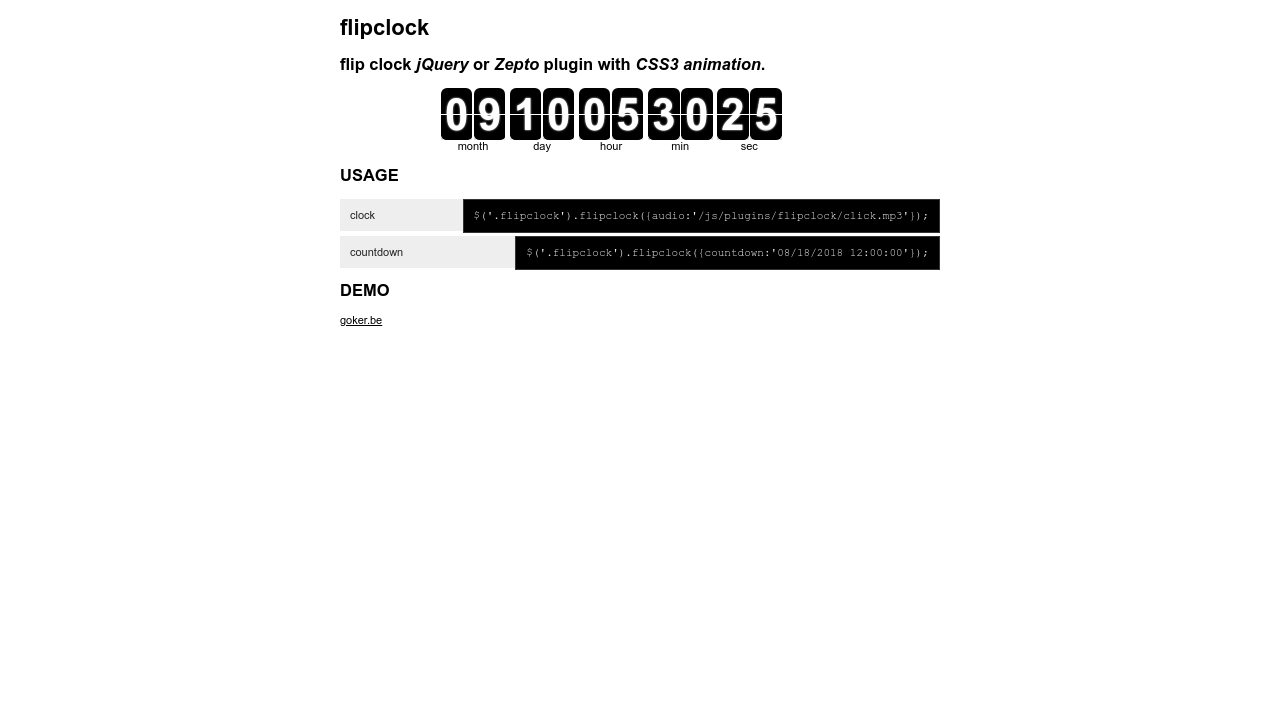 flipclock js templates flipclock js templates
