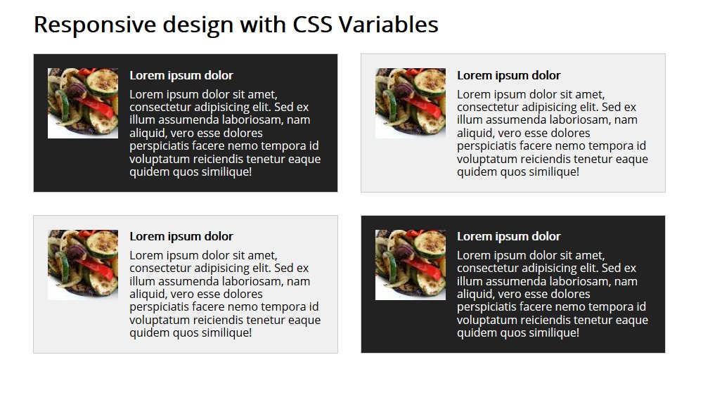 Responsive design with CSS variables