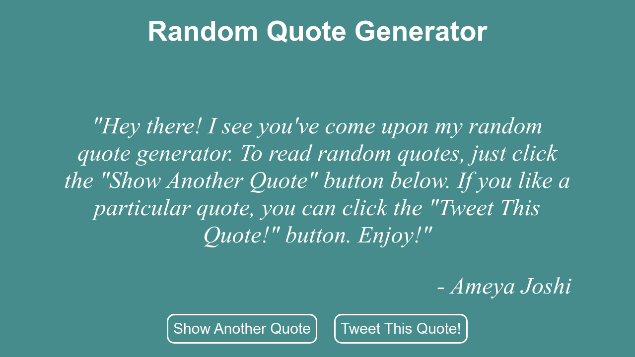 Random Quote Machine