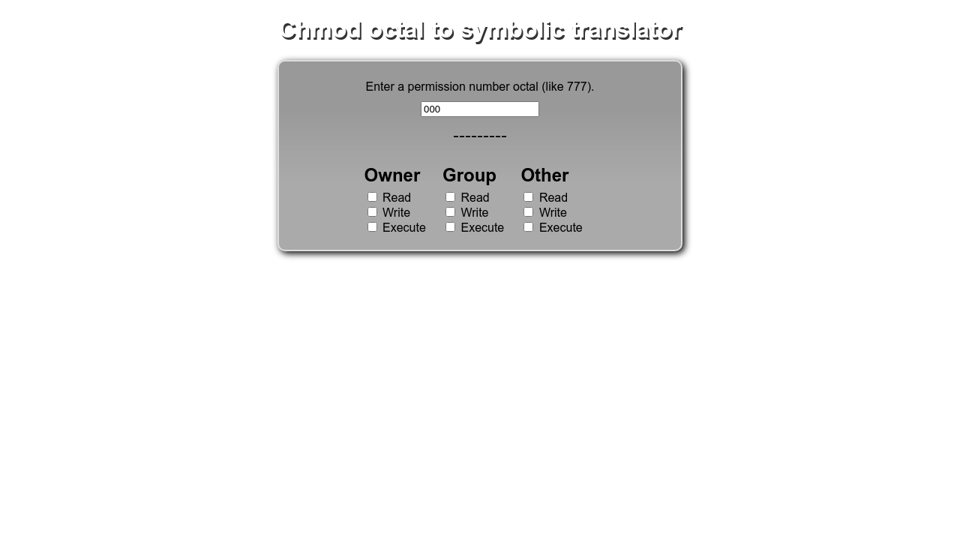 Chmod Calculators On Codepen Chmod Calculators On Codepen