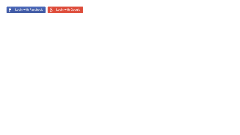 Facebook Google Login Buttons Facebook Google Login Buttons