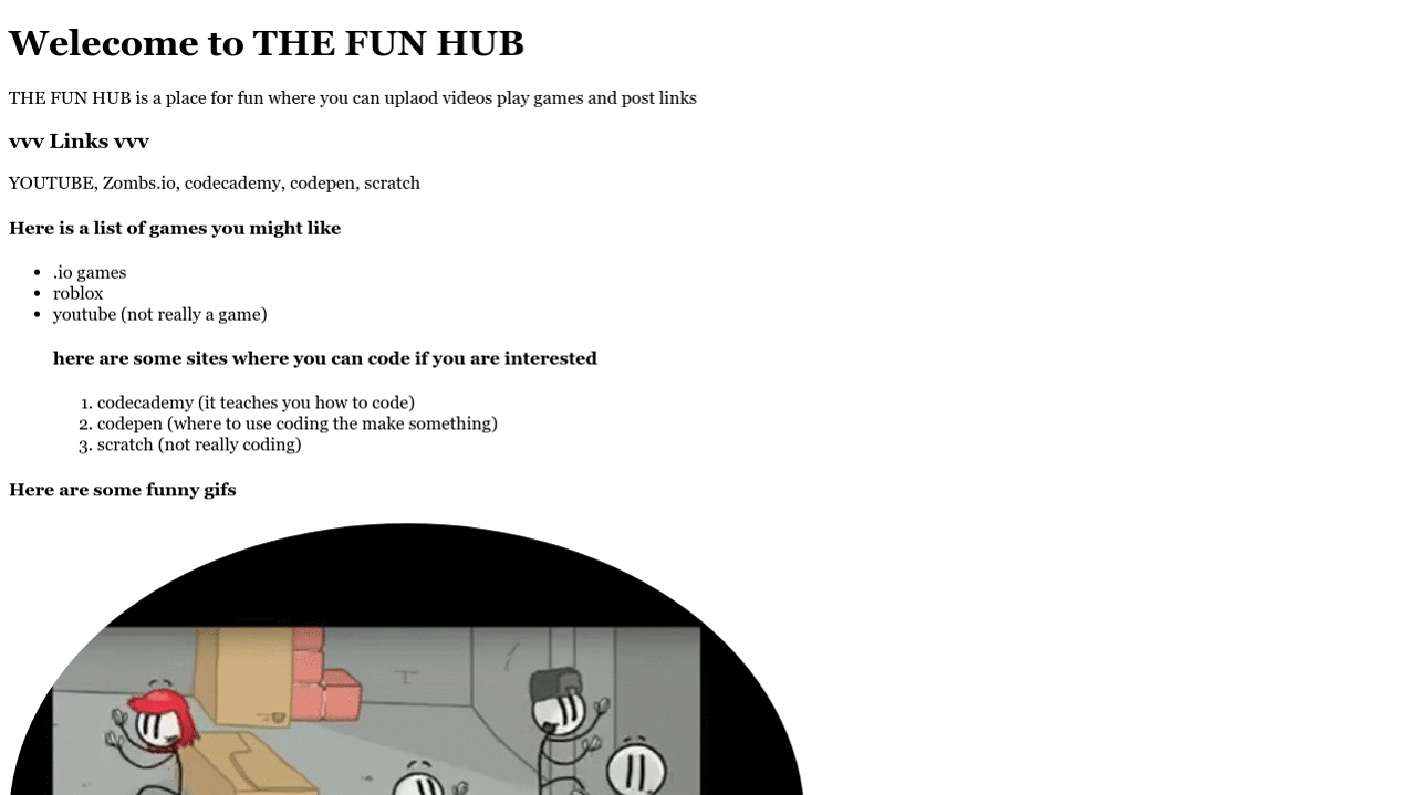 Codepen Welcome To The Fun Hub - oi games robloxes