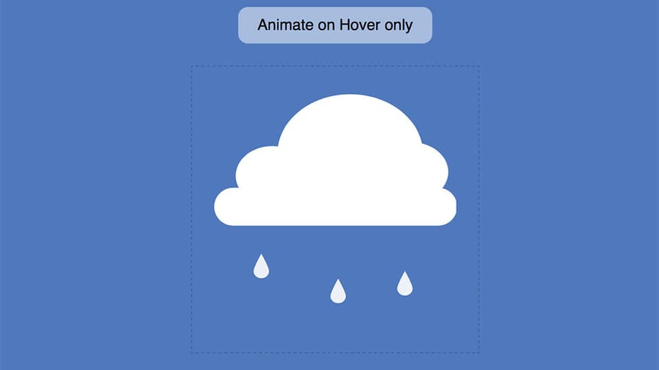 Download Animated SVG+CSS Responsive Cloud & Rain - Icon