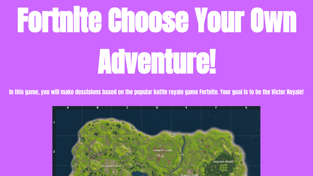 Fortnite Text Based Game