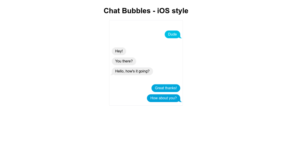 iOS CSS Chat Message Bubbles