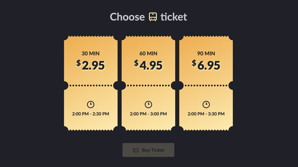 Choose Ticket - pure css - #08