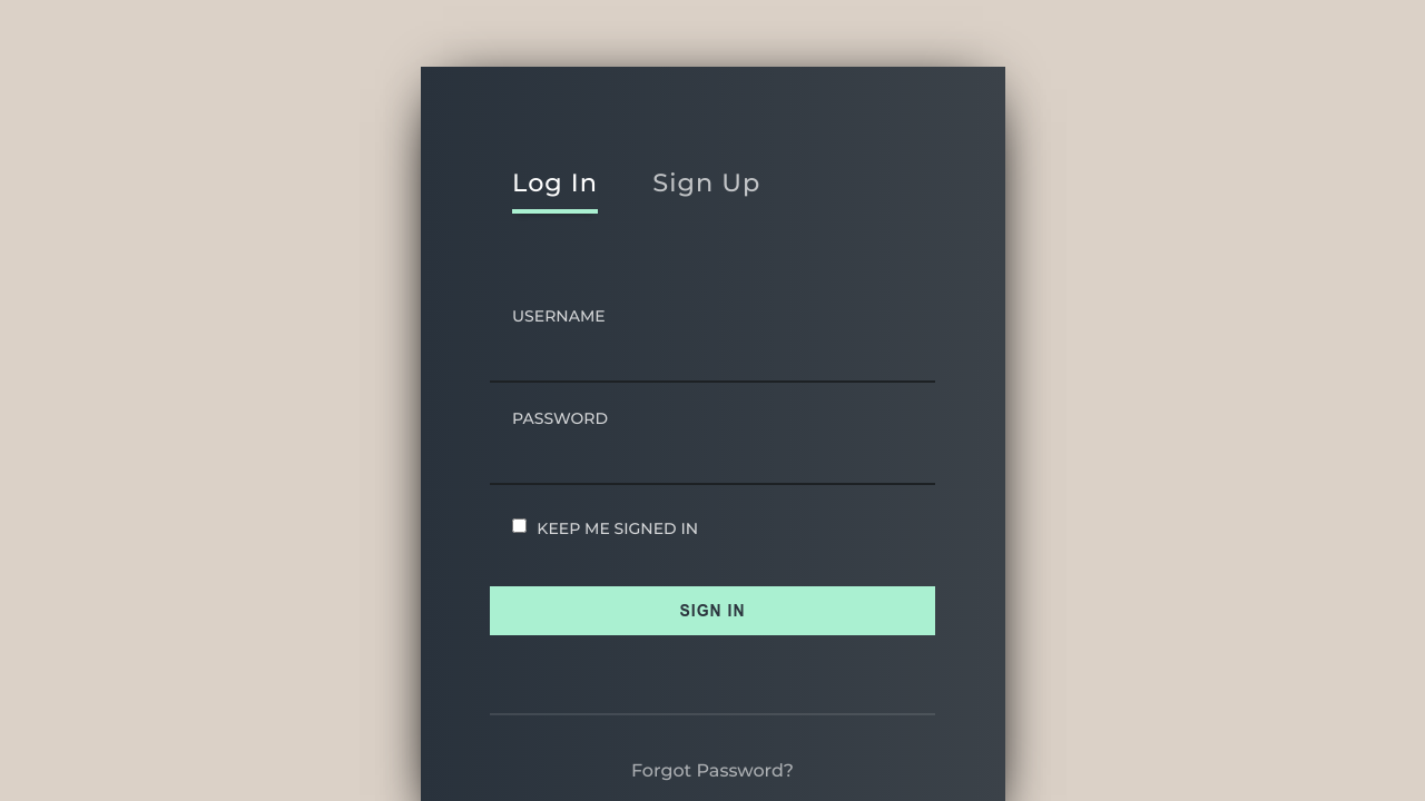 DailyUI#001 - Log in / Sign up Form