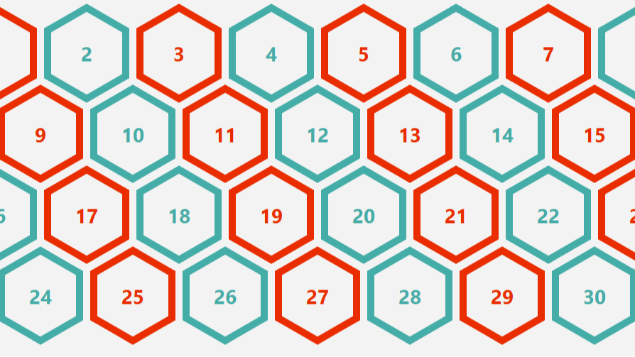Responsive Grid of hexagon without media queries