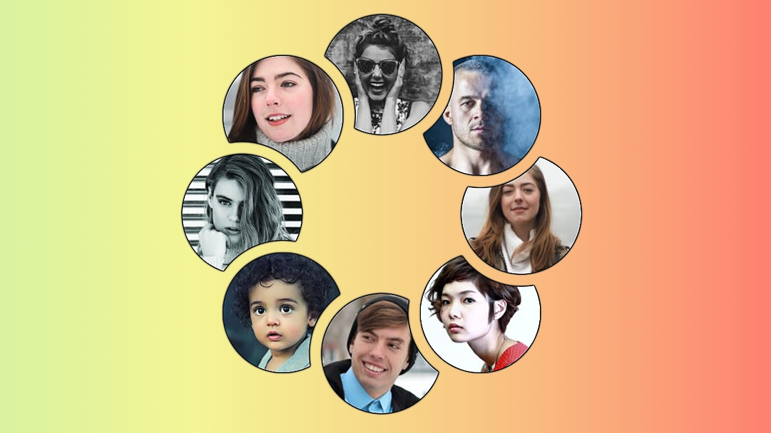 Responsive Circular List of images with hover effect