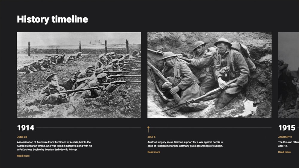 Responsive history timeline