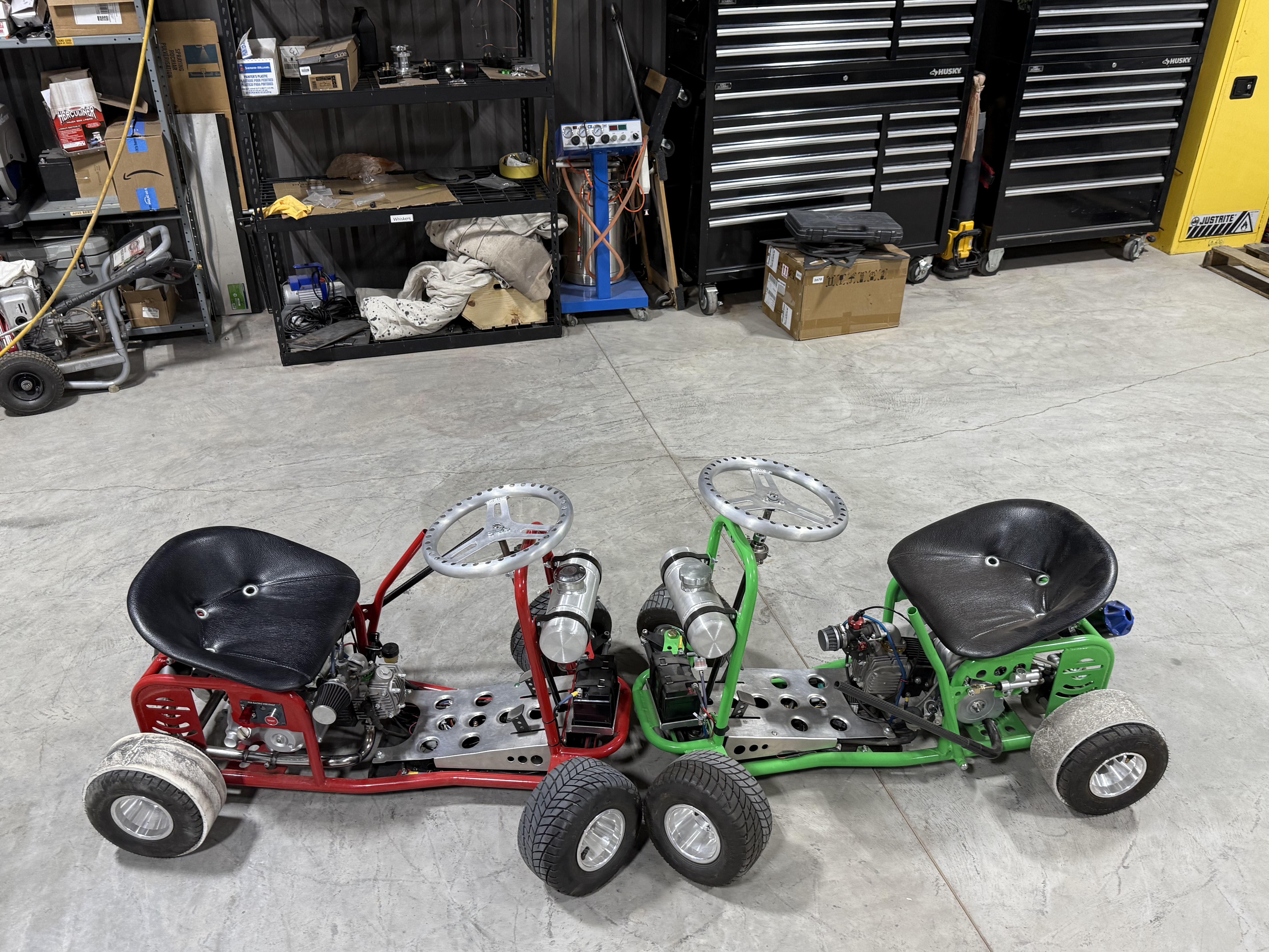 Pair of karts top view