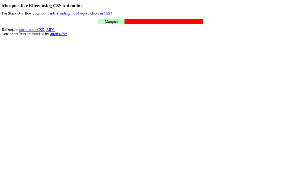 Marquee-like effect using CSS Animation