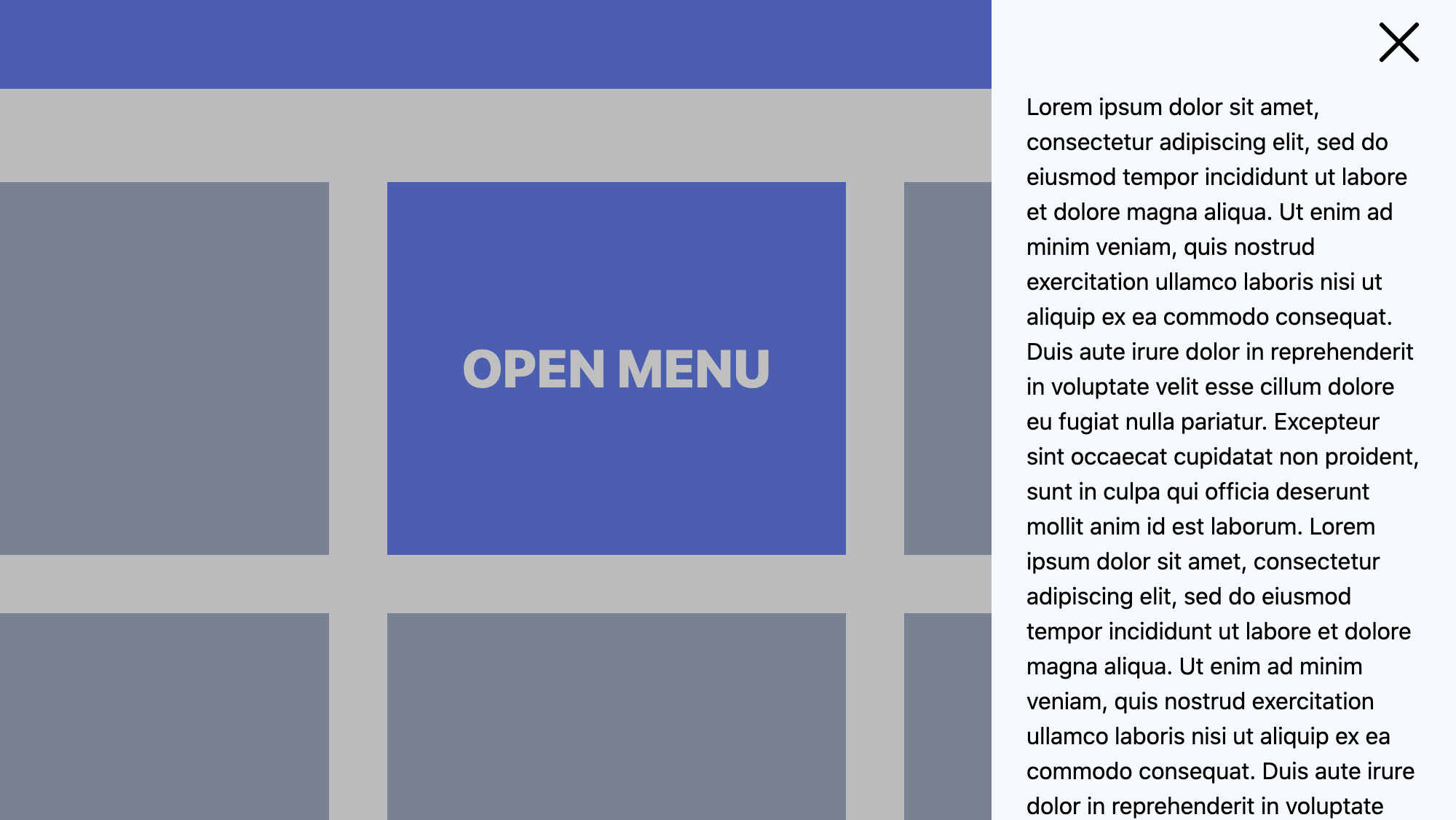 Side panel slideout with AlpineJS and TailwindCSS
