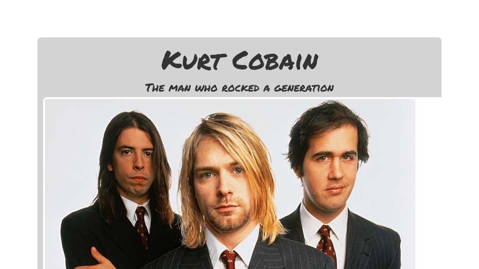 kurt cobain s tribute page