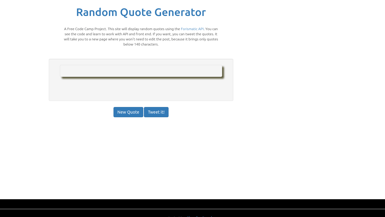 Free Code Camp Build A Random Quote Machine Forismatic Api