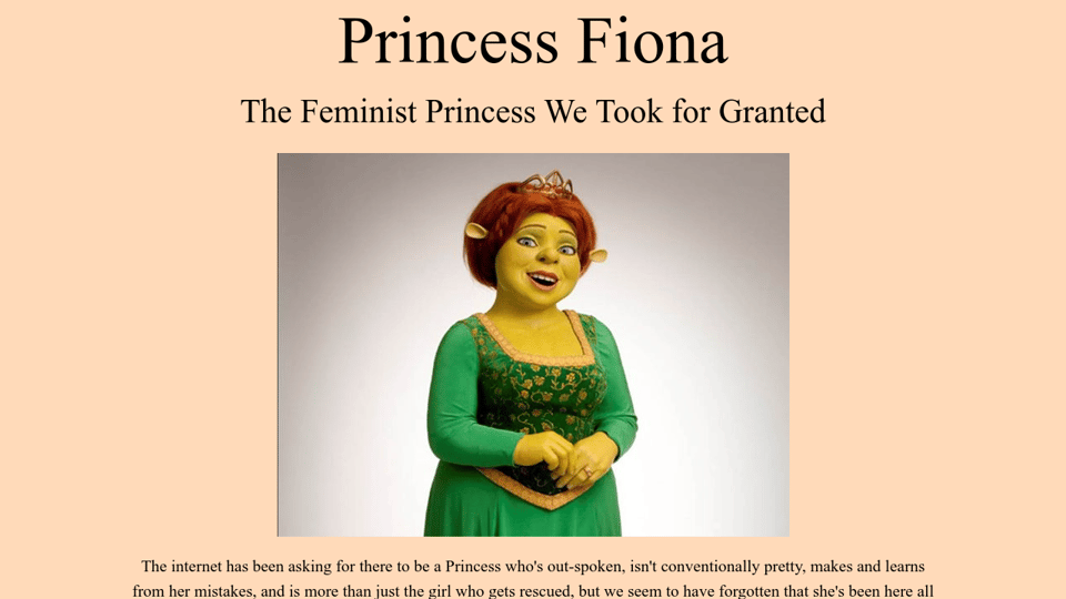 Download Princess Fiona The Feminist Princess We Over Looked