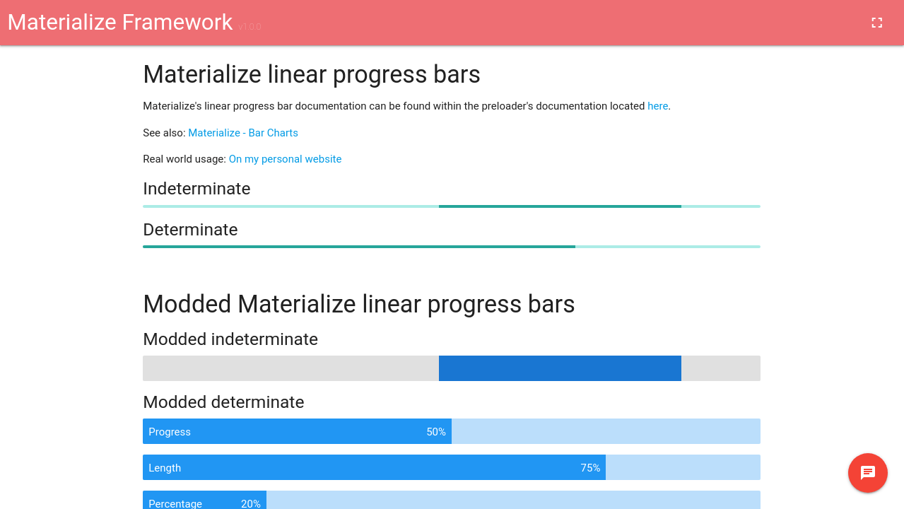Materialize Progress Bars
