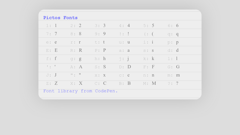 Codepen Pictos Font Library From Codepen
