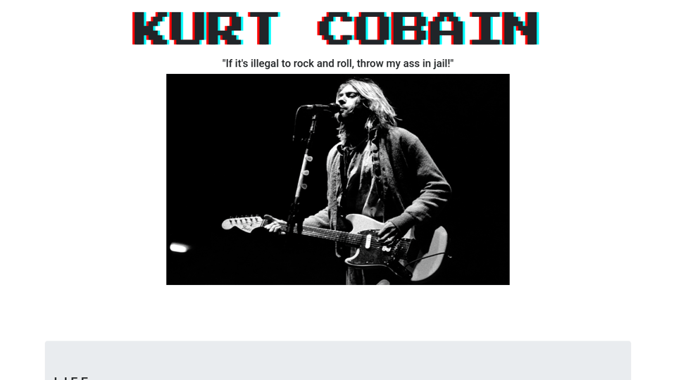kurt cobain tribute