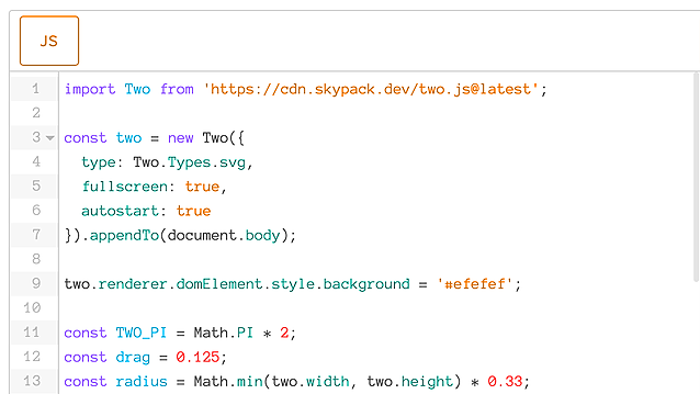 Two.js Codepen Embed Theme