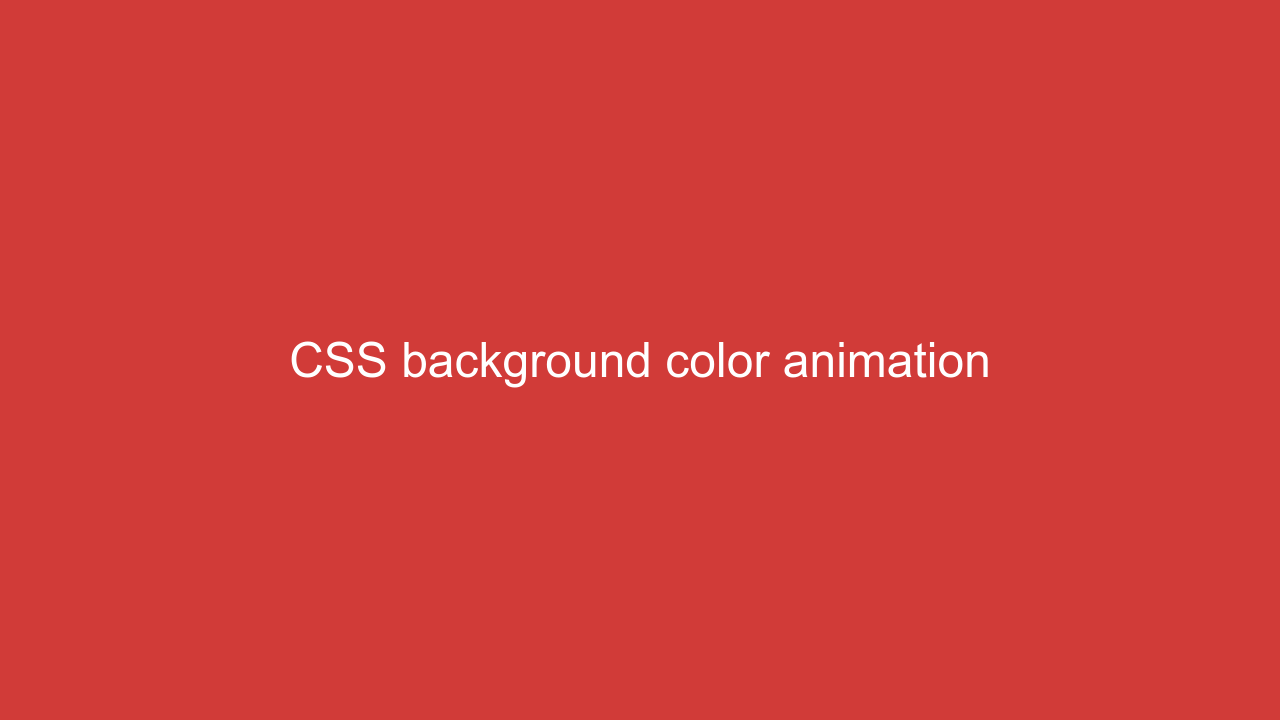 CSS Background color animation