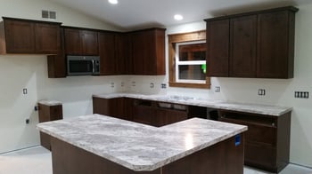 Custom Formica countertop installation in LeRoy, Michigan