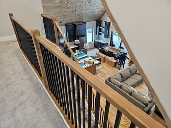 Custom railing and stairway system installation in Carrieville, Michigan