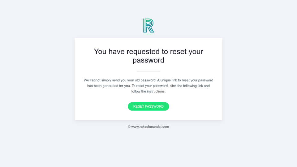 Reset Password Email Template Html