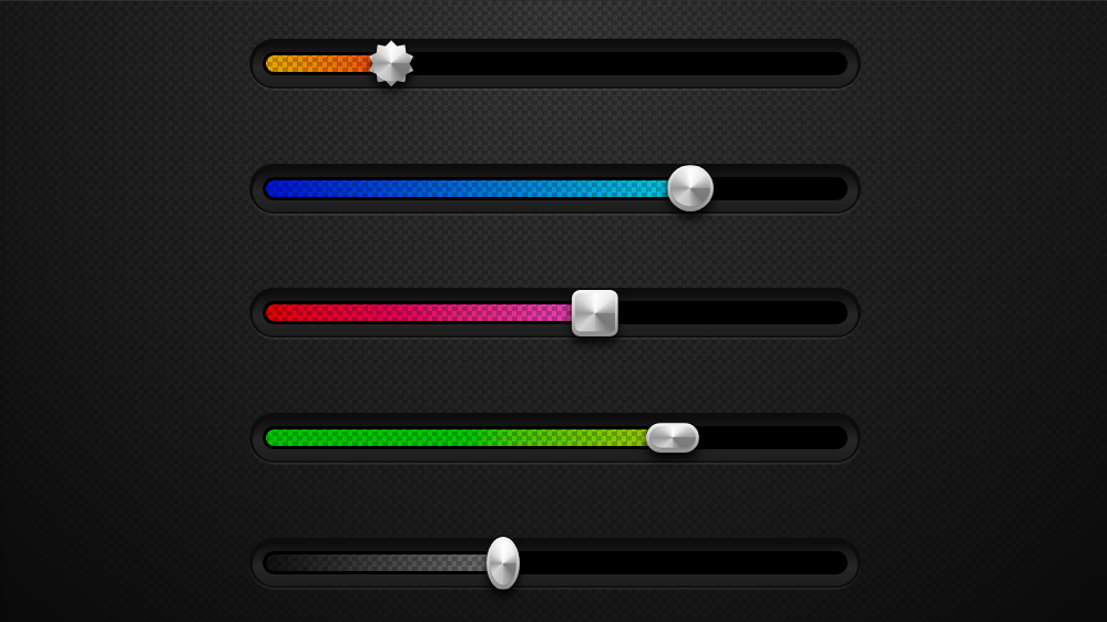 range inputs with gradient progress