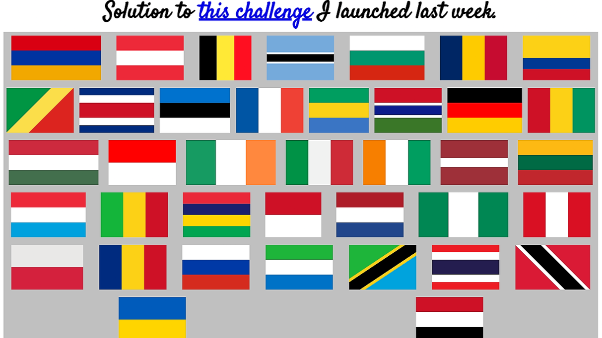 CSS the world... flags! Level #1 [solution]