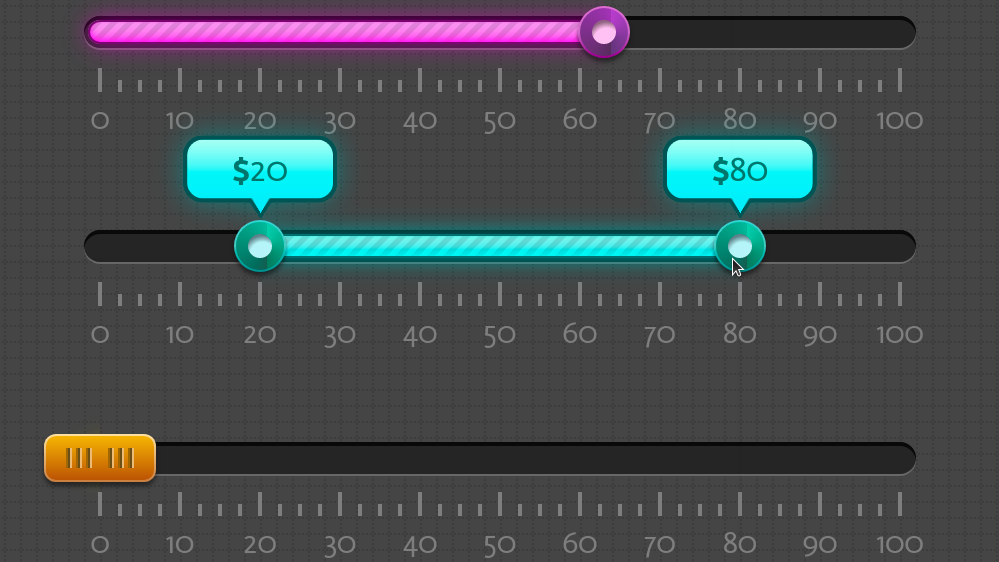 range inputs with gradient progress