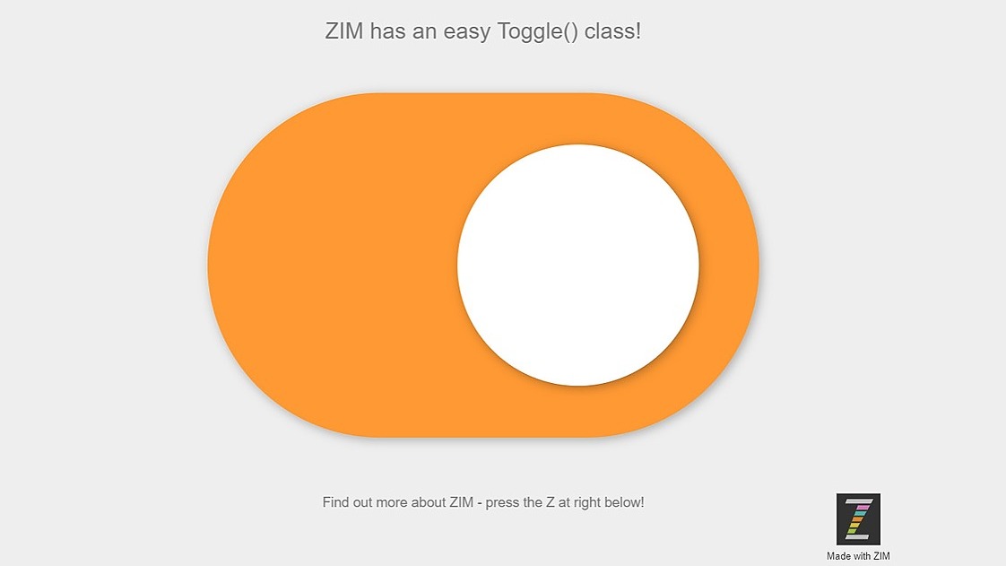 ZIM Toggle() for the CodePen Challenge for... Toggle UI image.
