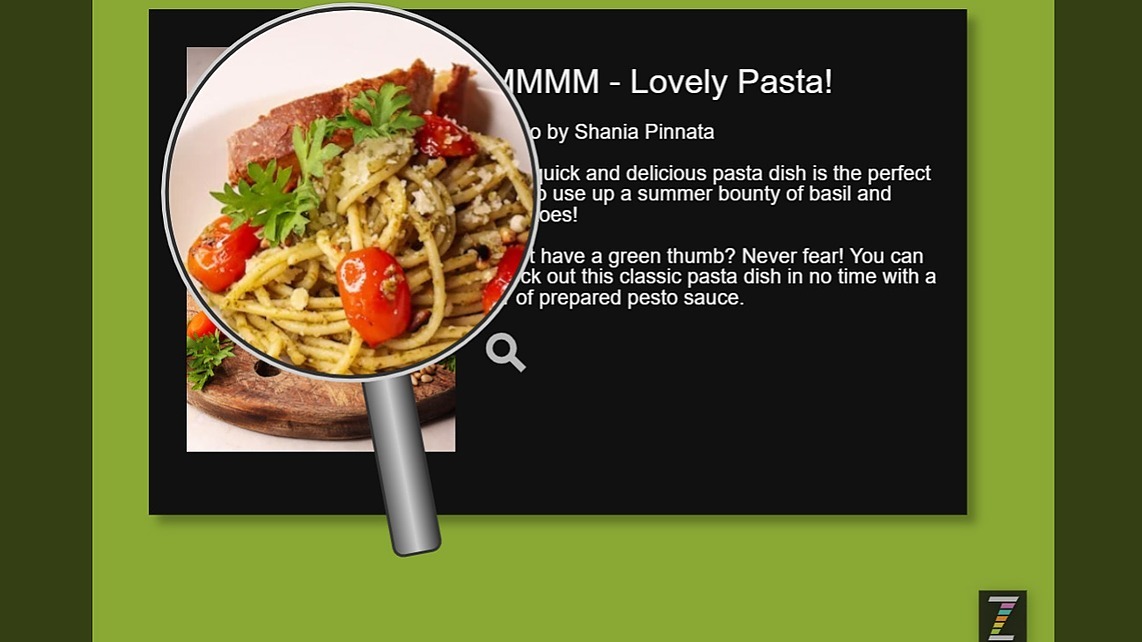 Recipe Codepen Magnifying Glass Pen for CodePen Recipe Layout Challenge
