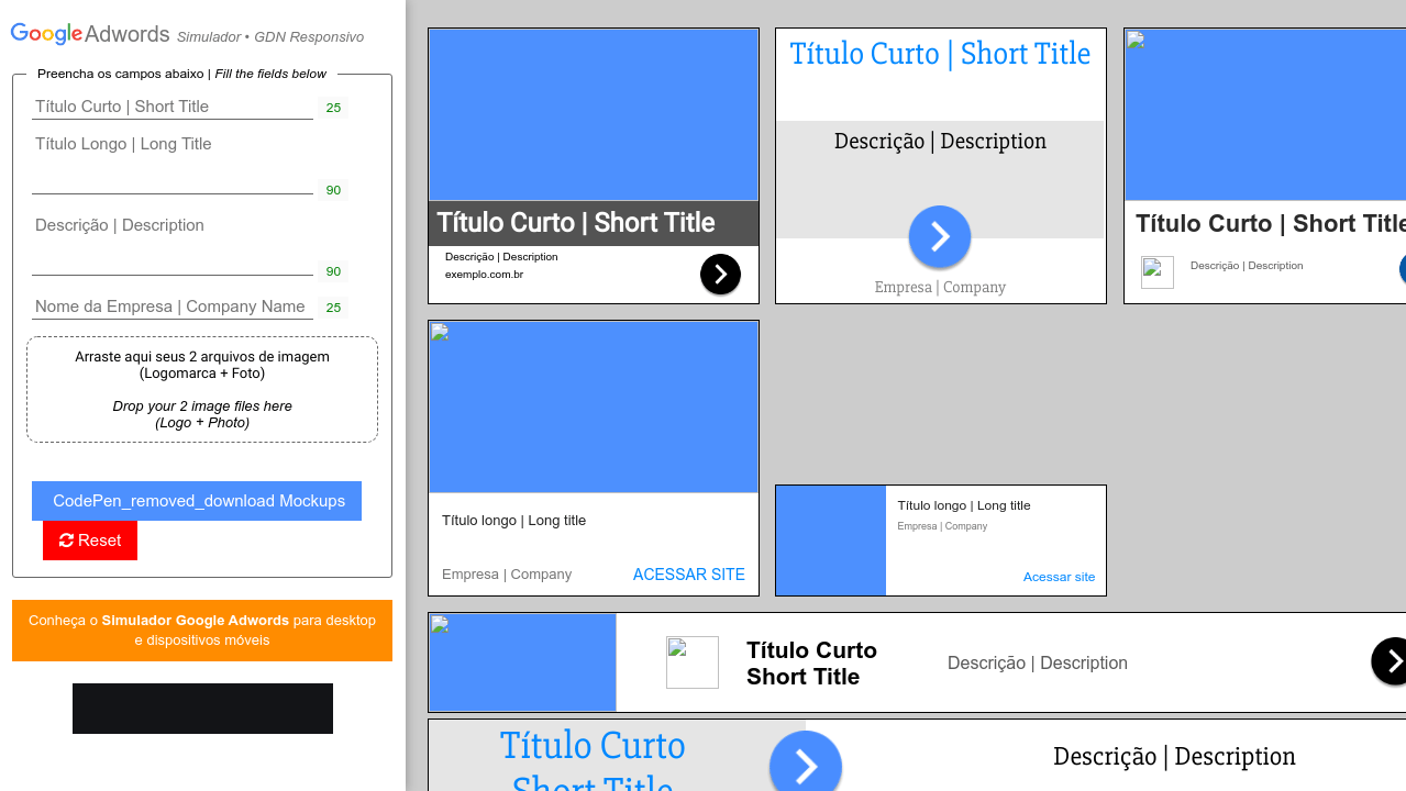 Google Adwords Gdn Responsive Simulator Non Oficial Simulador Gdn Responsivo Nao Oficial