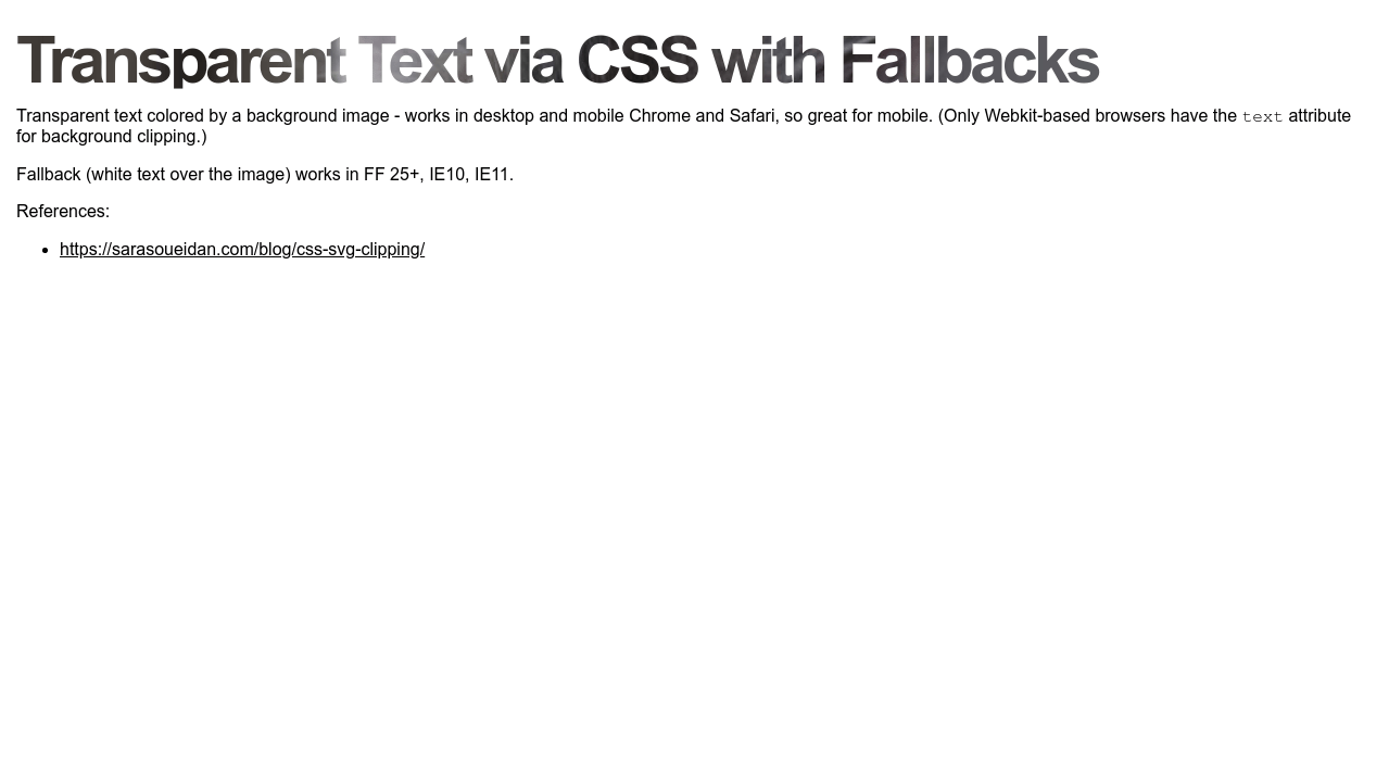 Transparent Text Via Svg