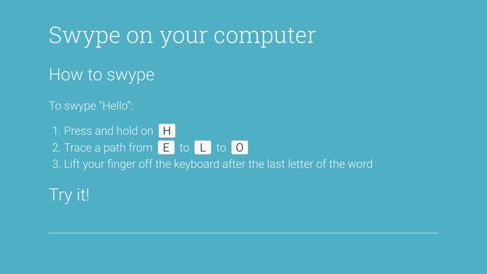 swype on your computer
