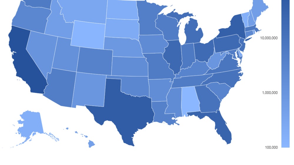 US heat (choropleth) map