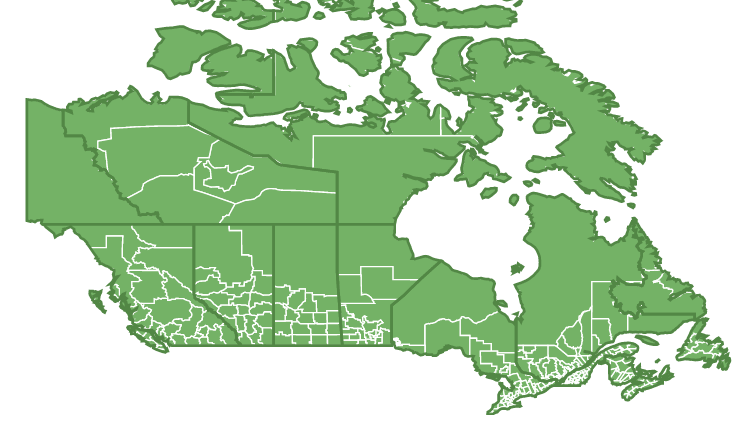 Combining maps of Canada and Canada counties to create state outlines