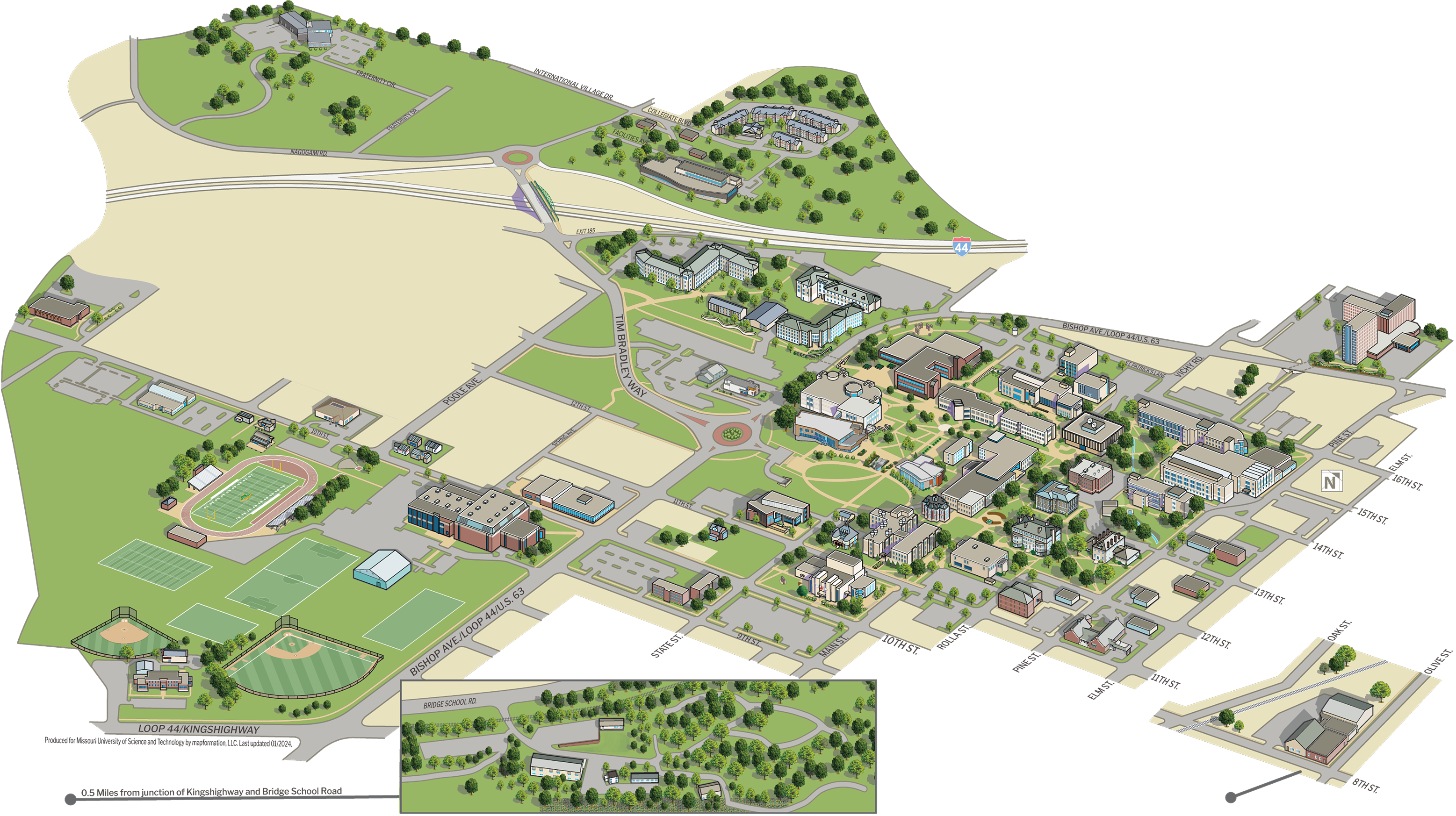 Campus Map: locations are accessible via the location list