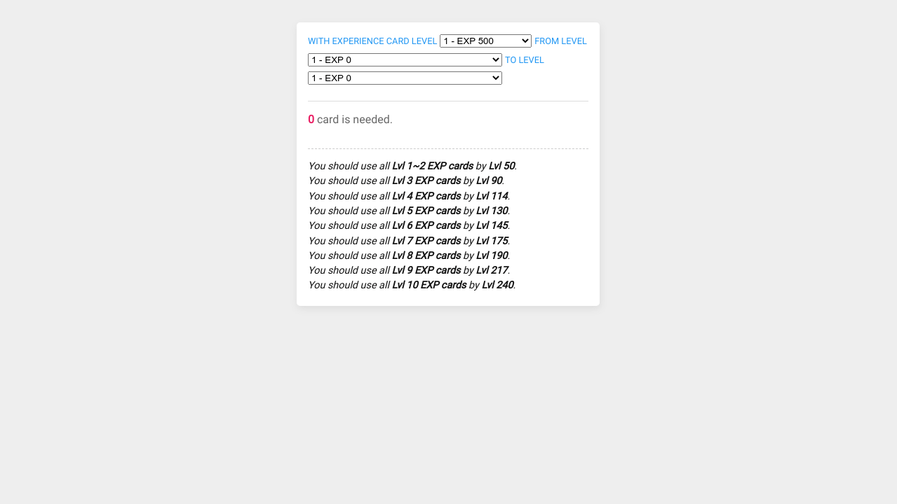 Codepen Tos Experience Card Calculator